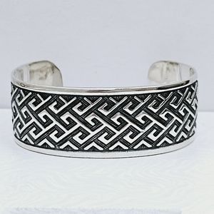 Silpada Rare Sterling Silver Oxidized Aztec Cuff Vintage Bracelet B1165
